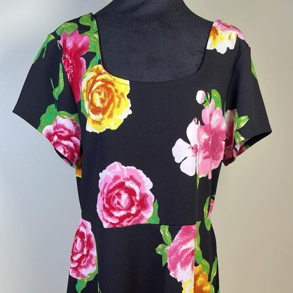 Derek Heart‎ Plus 1X Floral Pull Over Dress Whimsy Fairy Coquette Cottage Girl